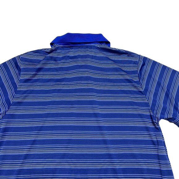 Chicago Cubs Polo Shirt Mens XL Blue Striped Performance MLB Short Sleeve - Picture 4 of 8